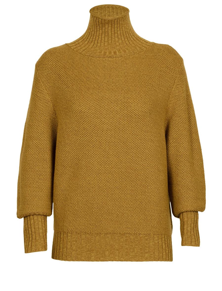 Clove / Silent Gold Icebreaker Merino Seevista Funnel Neck Women's Sweaters | AU 1626WNBY